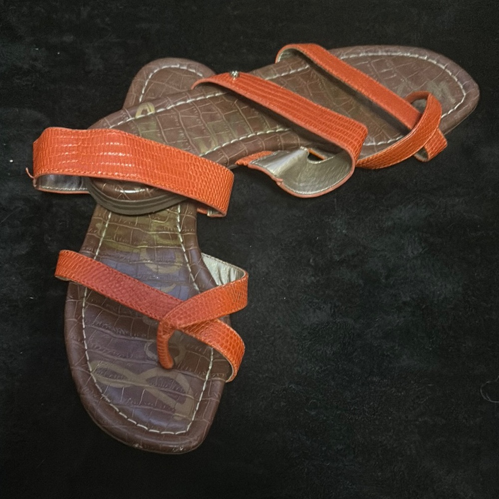 Sam Edelman Orange Leather Sandals.